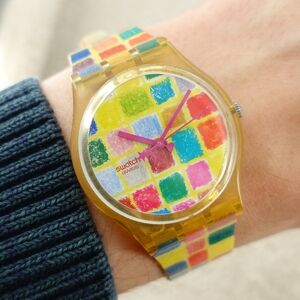 Swatch GK280 Agatic Agatac Colorful Vintage Swiss Quartz Watch 34mm 1997 Unisex